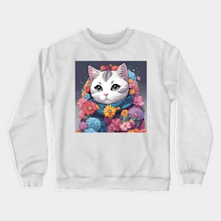 Beautiful silver cat Crewneck Sweatshirt